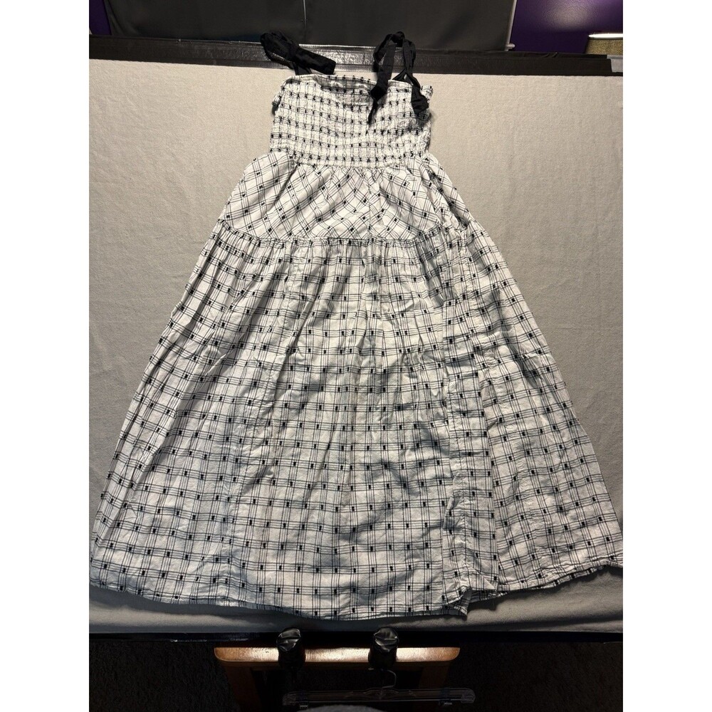Torrid Black/White Plaid Smocked Sundress Sleeveless Knee Length 0X Plus